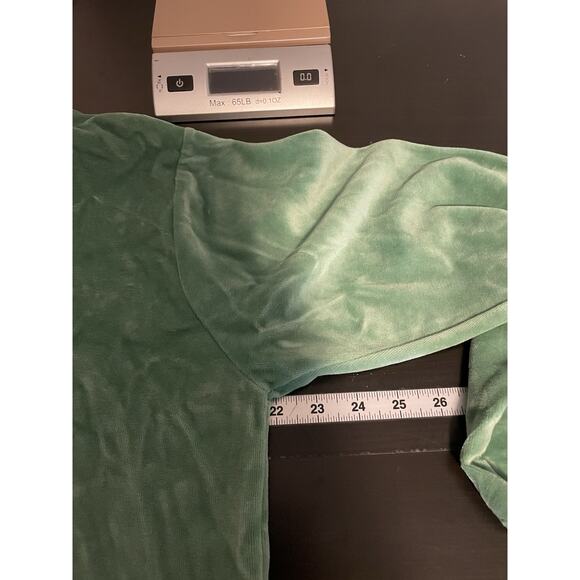 Vintage Gertrude Davenport Women Top Medium Green Terry Velour Popover Retro 80s - Picture 5 of 7